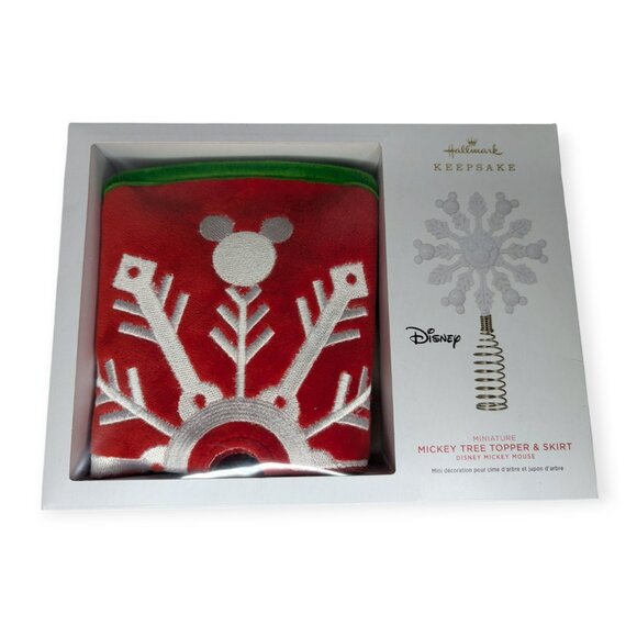 2021 Hallmark Keepsake Disney Miniature Mickey Tree Topper & Skirt Mickey Mouse - Picture 1 of 15